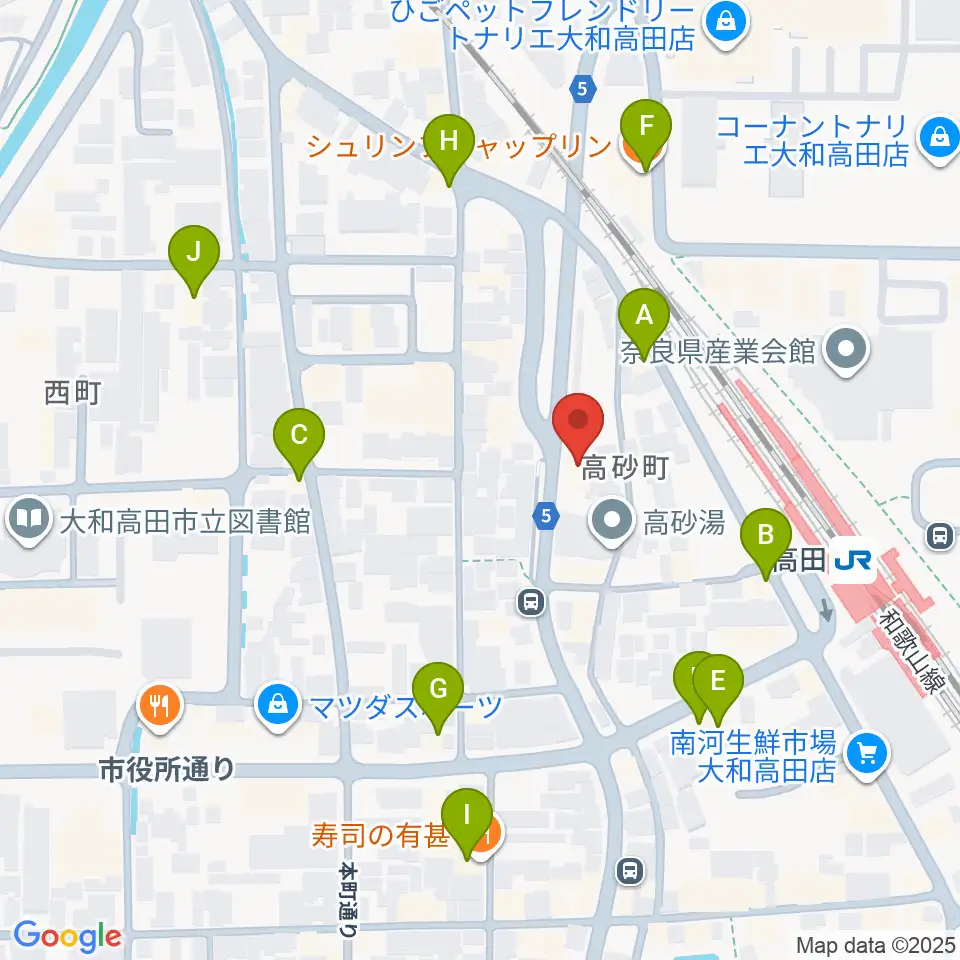 Music Salon Nakagawa周辺のファミレス・ファーストフード一覧地図
