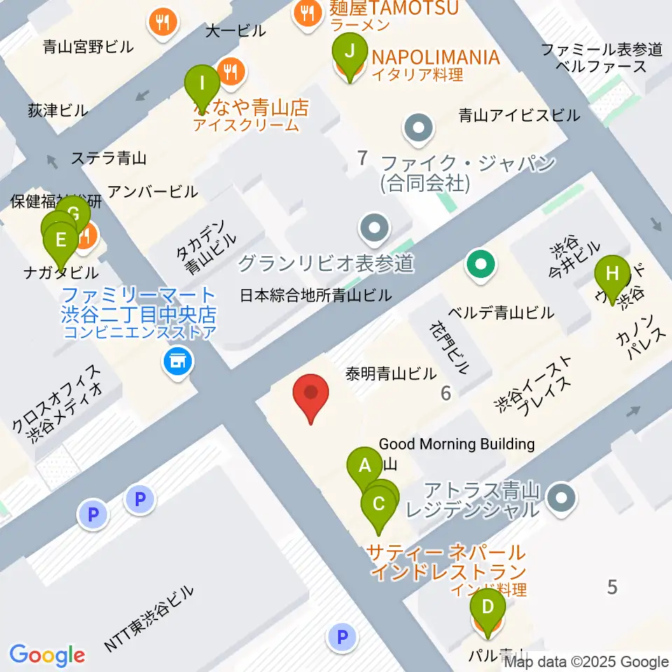 Blue-G周辺のファミレス・ファーストフード一覧地図