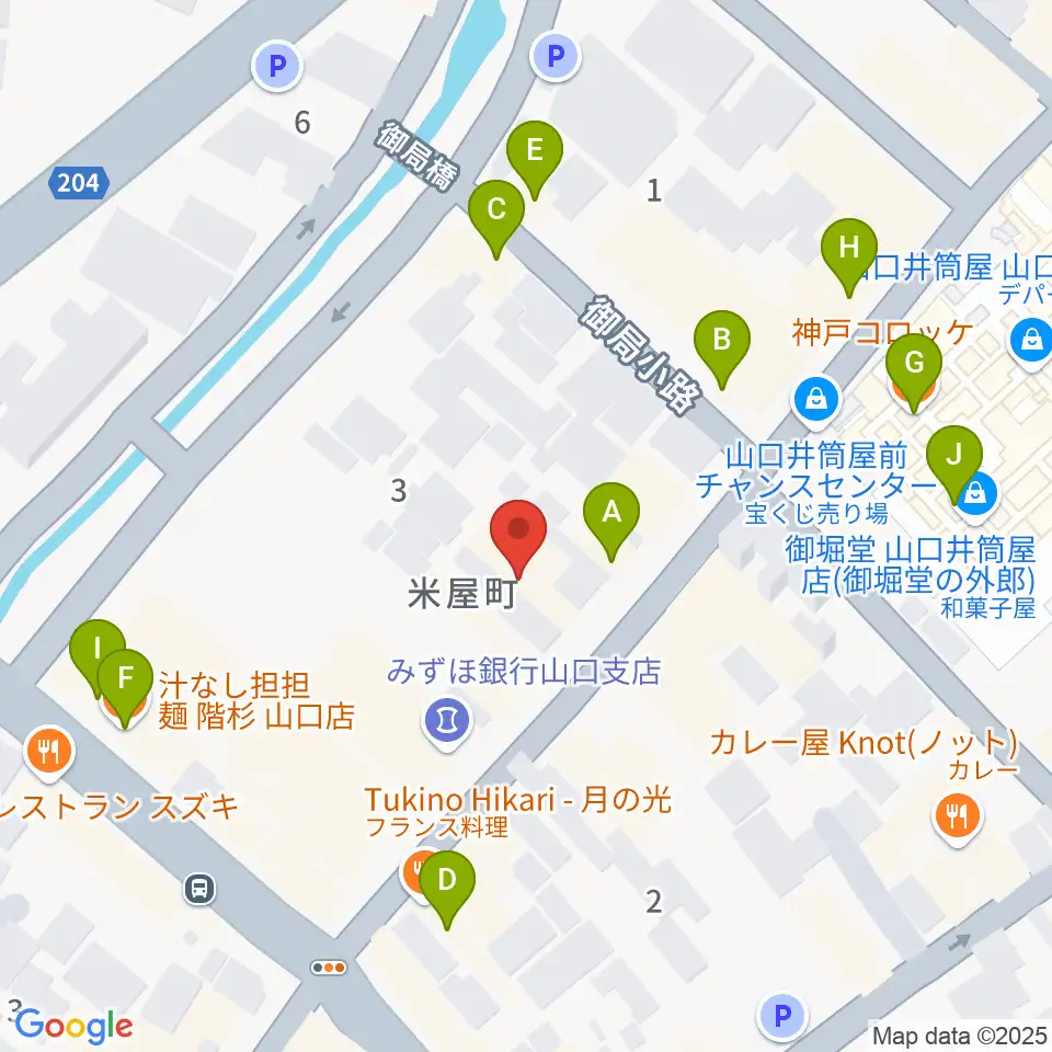 三好屋楽器 山口センター周辺のファミレス・ファーストフード一覧地図