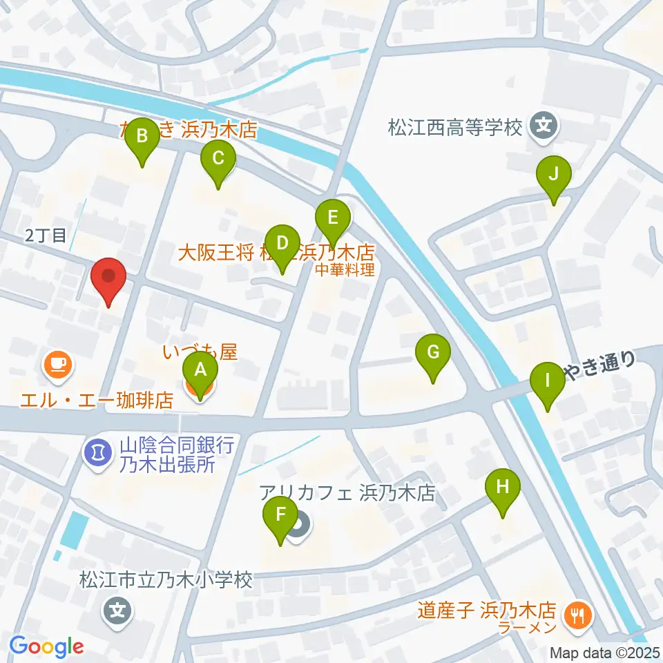 アイミュージックスクール周辺のファミレス・ファーストフード一覧地図