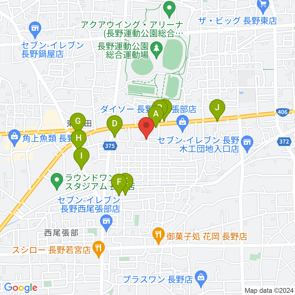 TAKE ONE周辺のファミレス・ファーストフード一覧地図