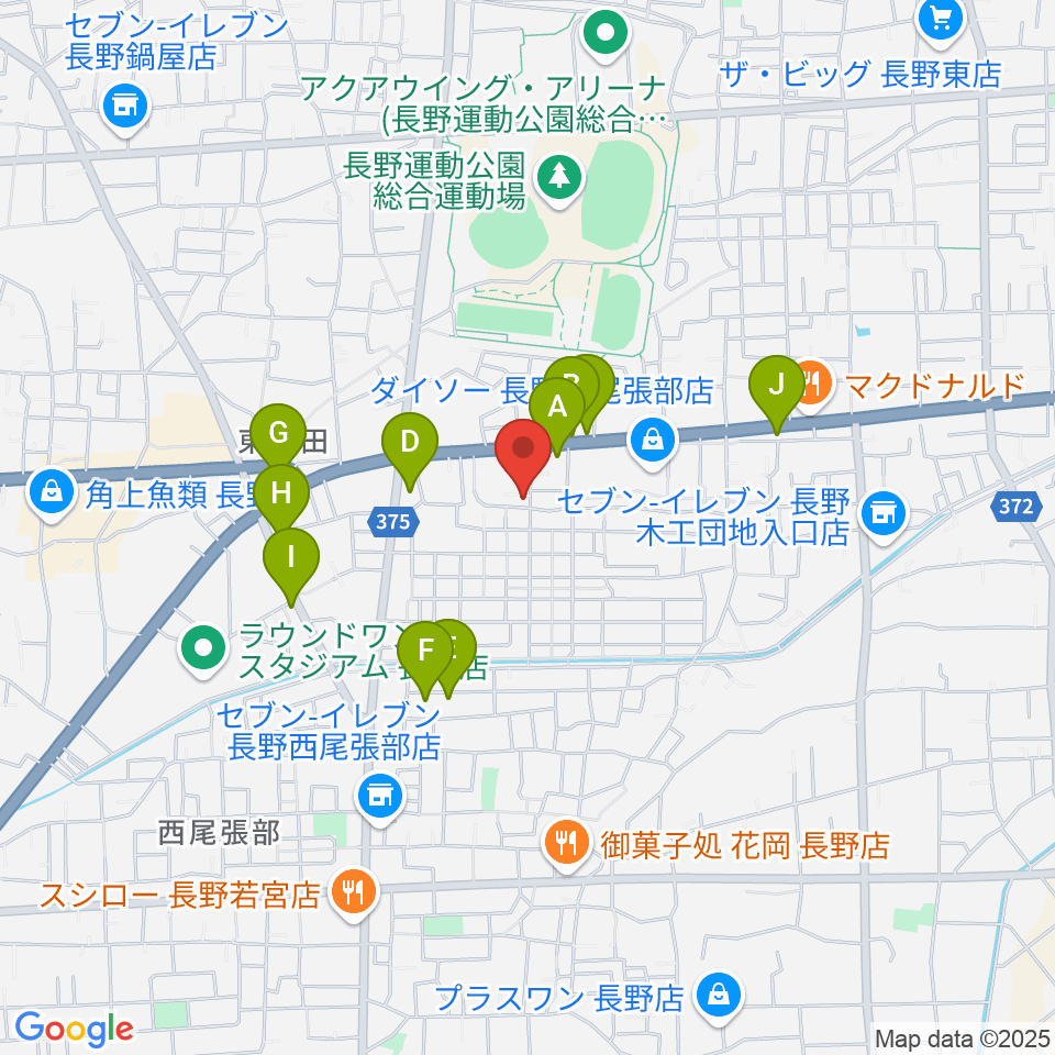 TAKE ONE周辺のファミレス・ファーストフード一覧地図