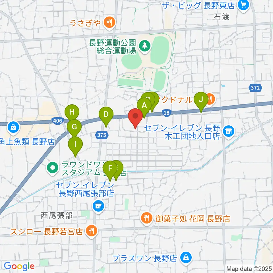 TAKE ONE周辺のファミレス・ファーストフード一覧地図