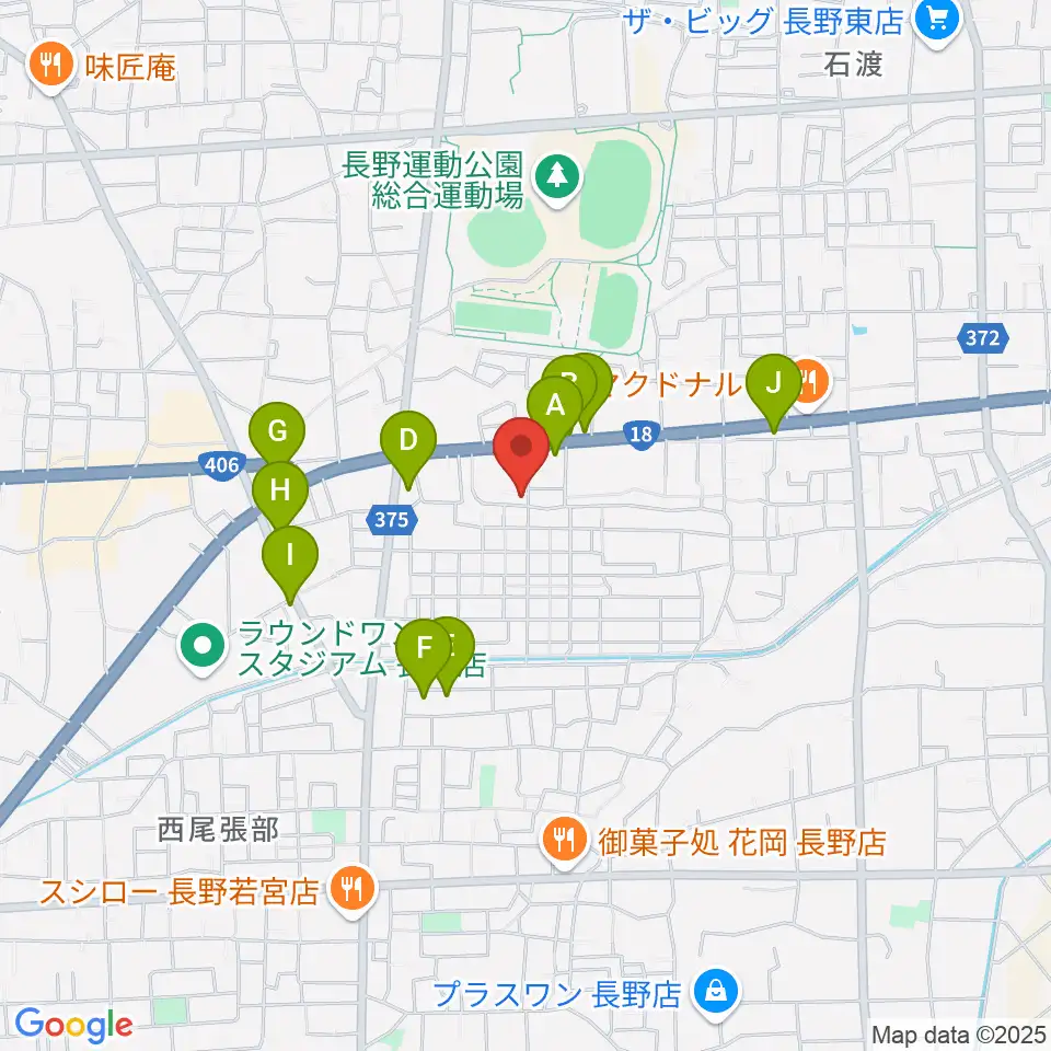 TAKE ONE周辺のファミレス・ファーストフード一覧地図