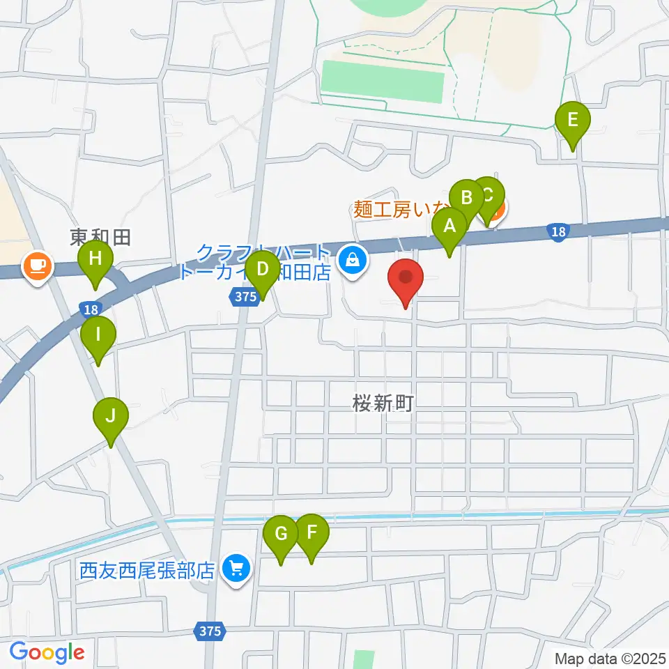 TAKE ONE周辺のファミレス・ファーストフード一覧地図