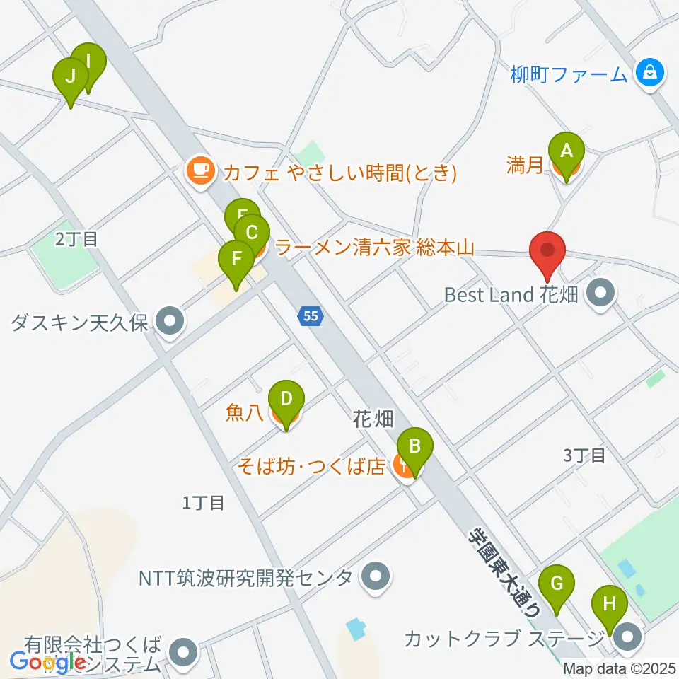 アーデン音楽館 花畑教室周辺のファミレス・ファーストフード一覧地図