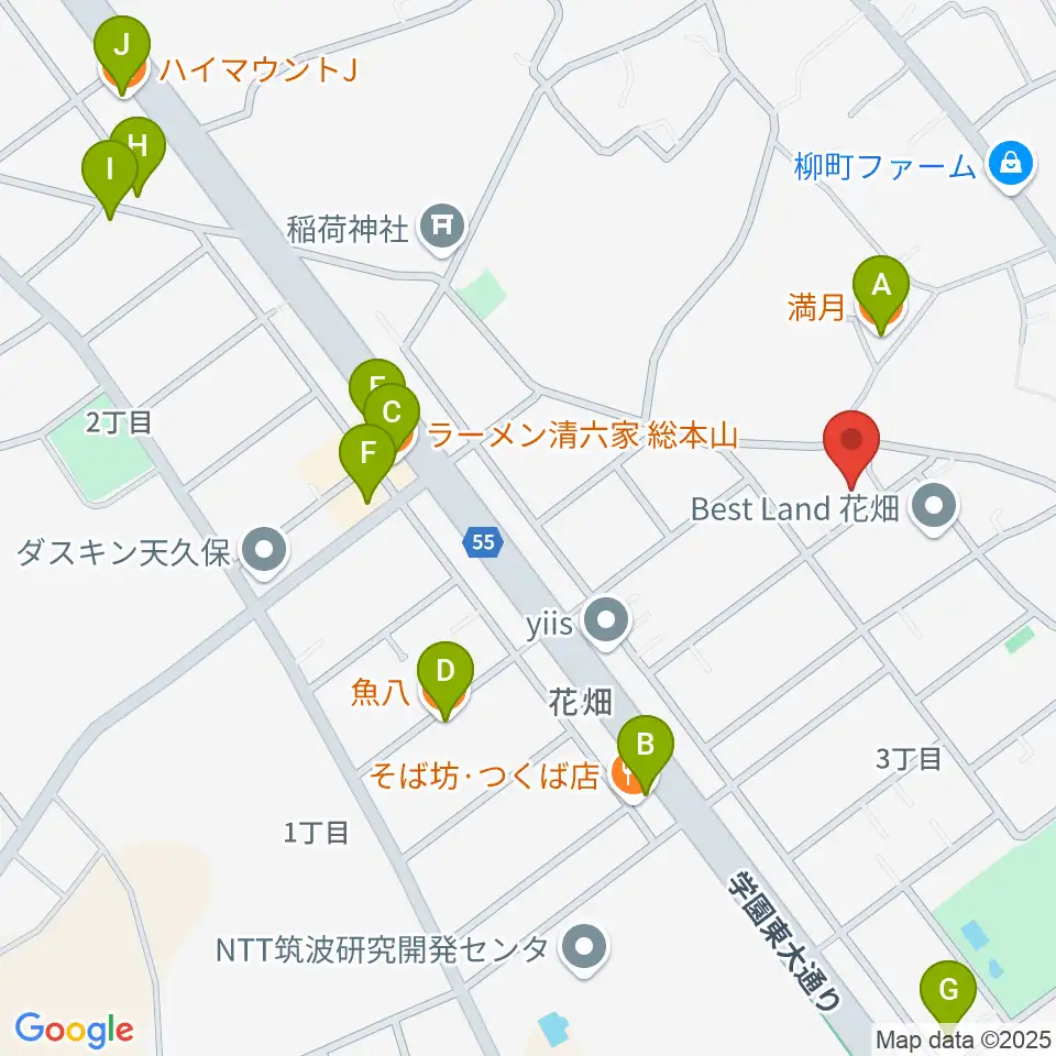 アーデン音楽館 花畑教室周辺のファミレス・ファーストフード一覧地図