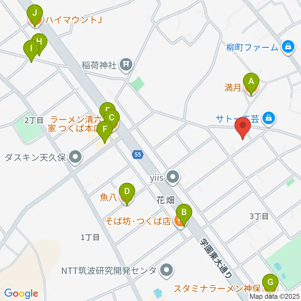 アーデン音楽館 花畑教室周辺のファミレス・ファーストフード一覧地図
