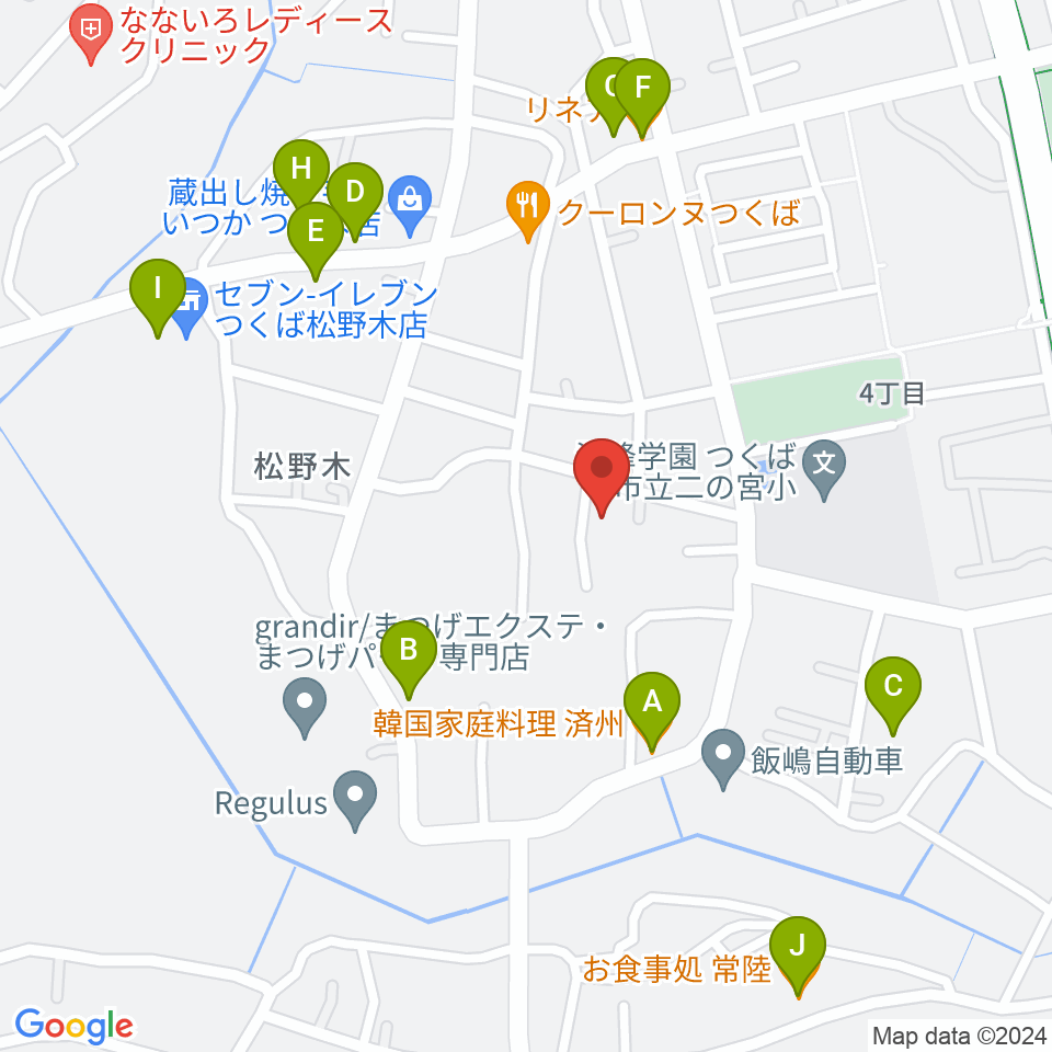 しょうじ音楽教室周辺のファミレス・ファーストフード一覧地図