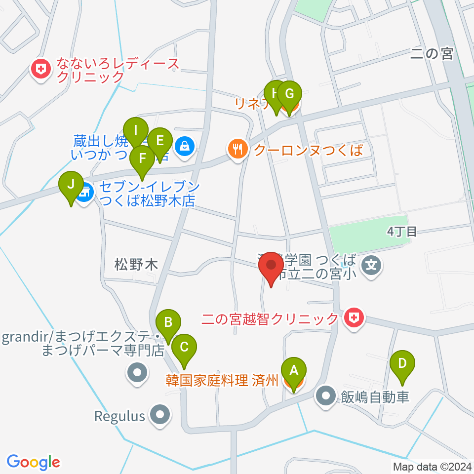 しょうじ音楽教室周辺のファミレス・ファーストフード一覧地図