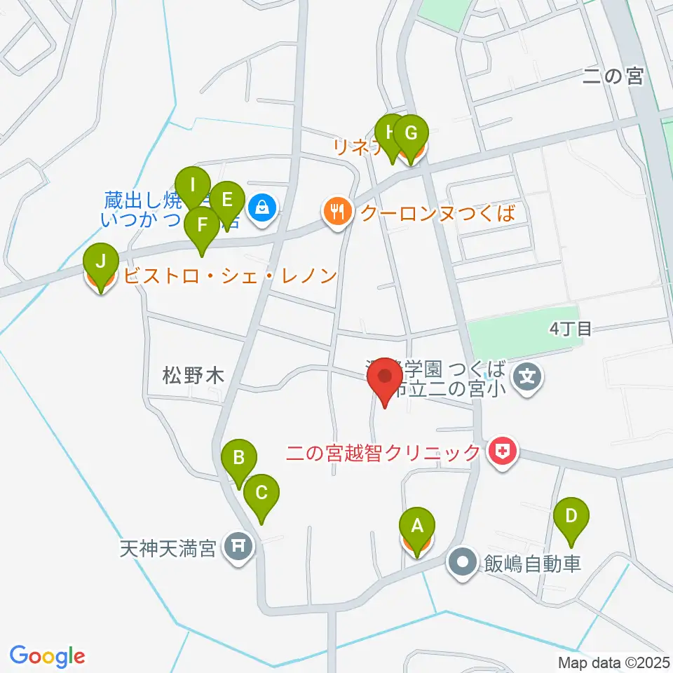 しょうじ音楽教室周辺のファミレス・ファーストフード一覧地図