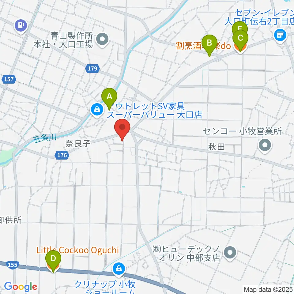 おおもり音楽教室周辺のファミレス・ファーストフード一覧地図