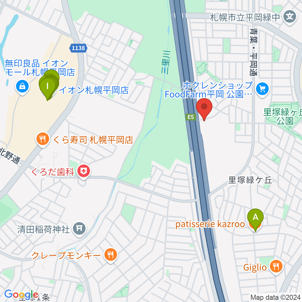 札幌ステュームスタジオ周辺のファミレス・ファーストフード一覧地図