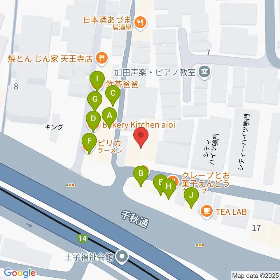阿倍野ドレミ音楽教室周辺のファミレス・ファーストフード一覧地図