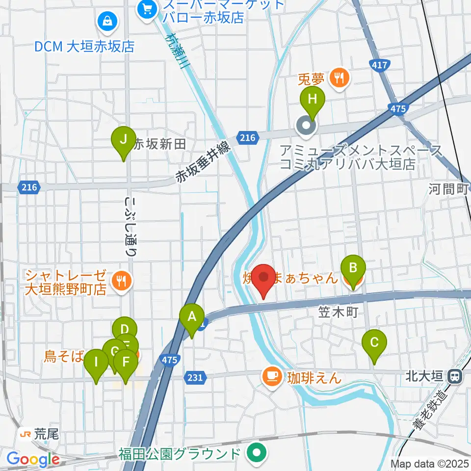 ウィーンミュージックアカデミー周辺のファミレス・ファーストフード一覧地図