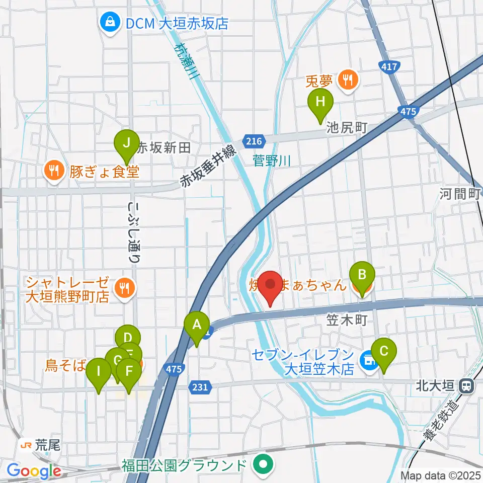 ウィーンミュージックアカデミー周辺のファミレス・ファーストフード一覧地図
