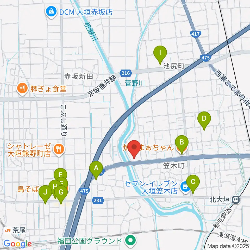 ウィーンミュージックアカデミー周辺のファミレス・ファーストフード一覧地図