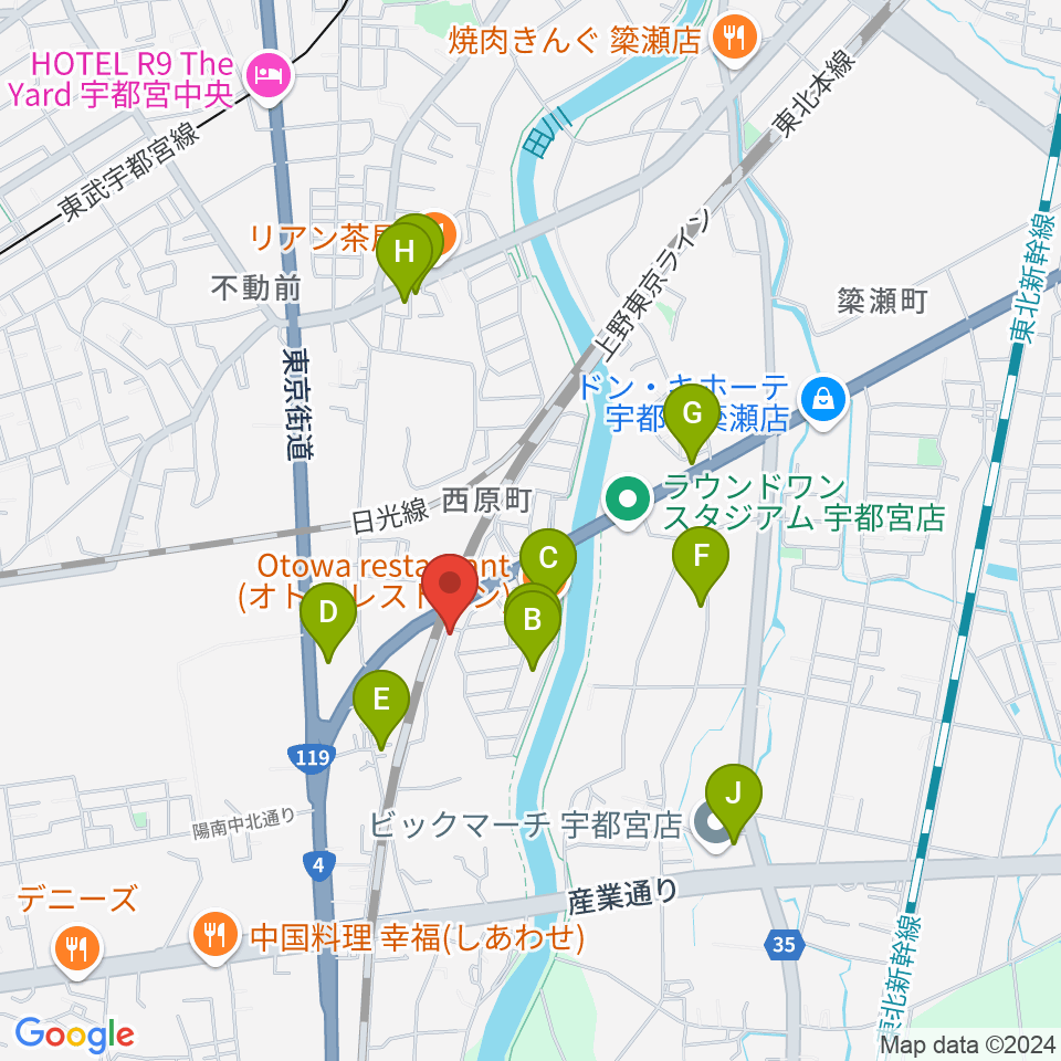 シーズ・ミュージックスクール周辺のファミレス・ファーストフード一覧地図