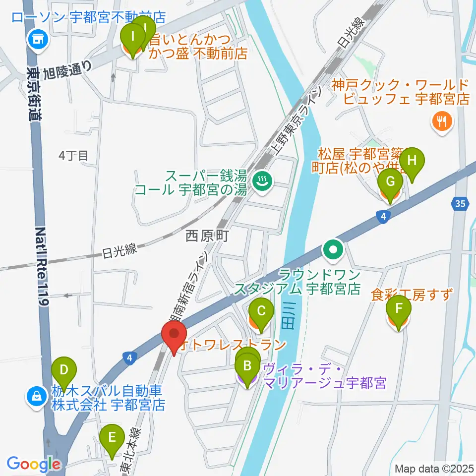 シーズ・ミュージックスクール周辺のファミレス・ファーストフード一覧地図