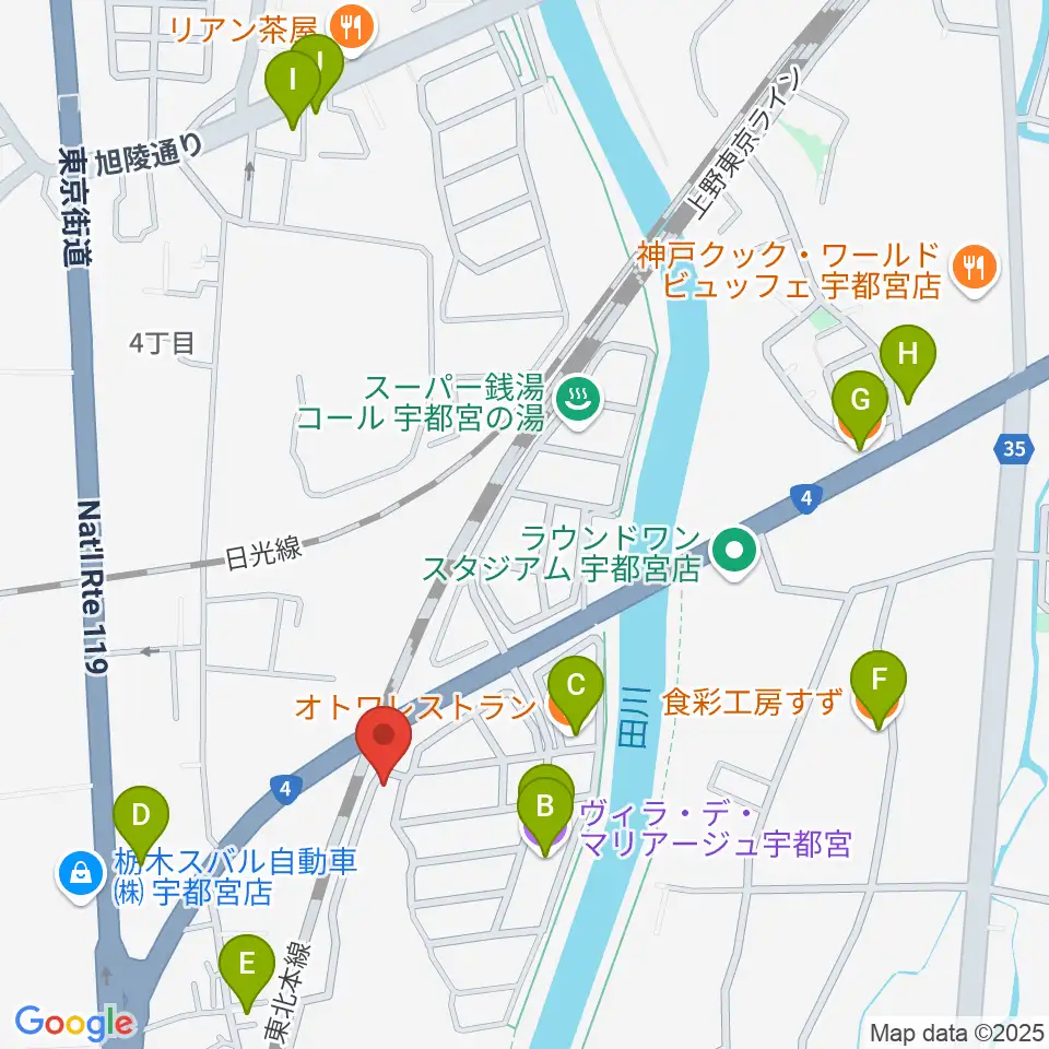シーズ・ミュージックスクール周辺のファミレス・ファーストフード一覧地図