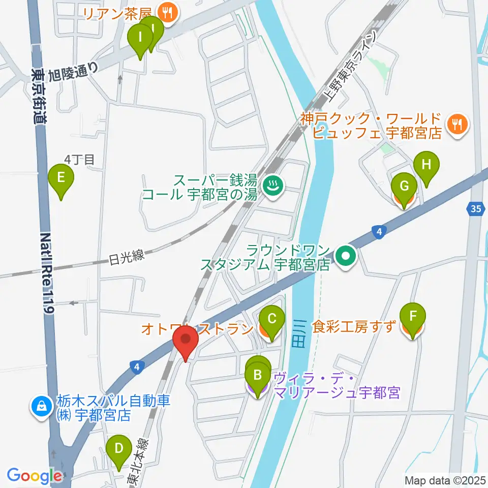シーズ・ミュージックスクール周辺のファミレス・ファーストフード一覧地図