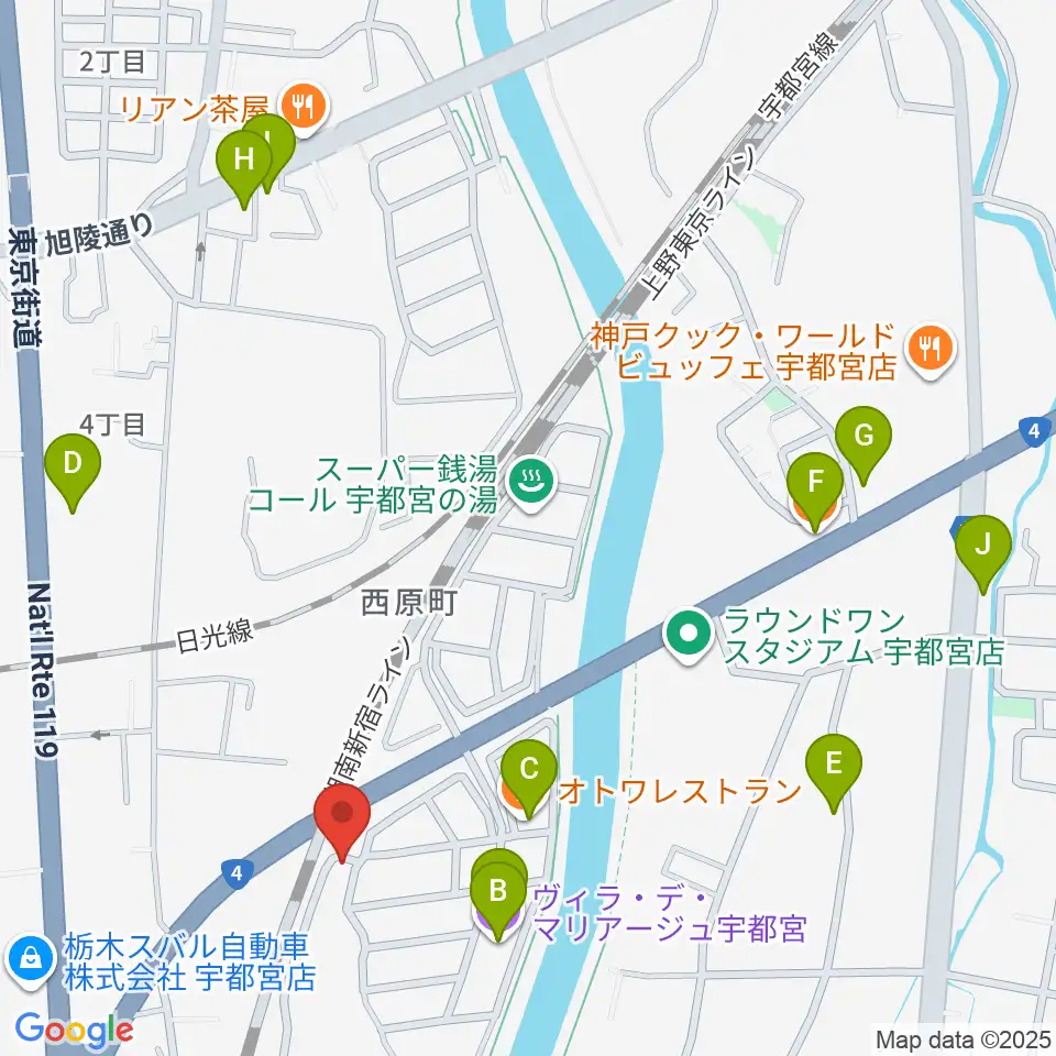 シーズ・ミュージックスクール周辺のファミレス・ファーストフード一覧地図