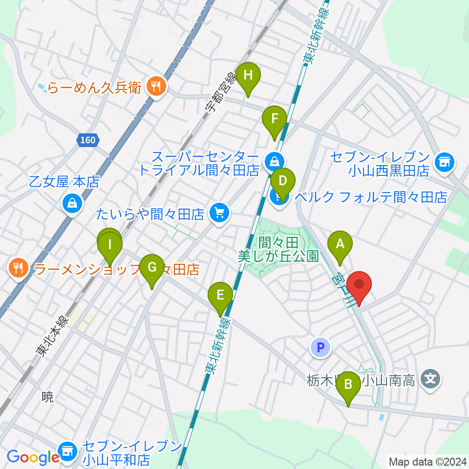 アルスミュージックスクール周辺のファミレス・ファーストフード一覧地図