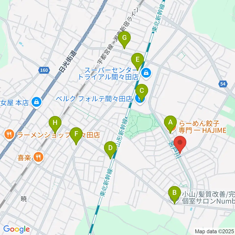 アルスミュージックスクール周辺のファミレス・ファーストフード一覧地図