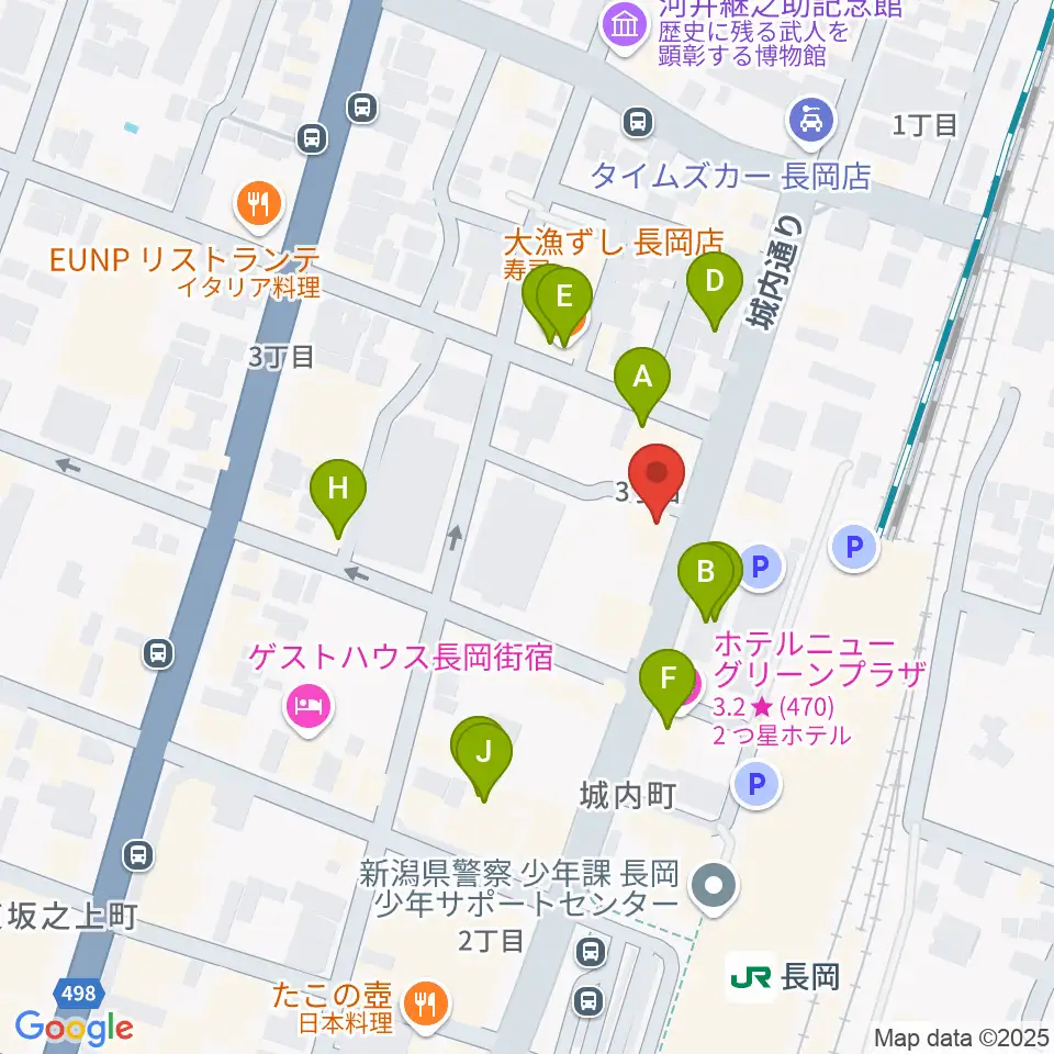 あぽろん長岡店周辺のファミレス・ファーストフード一覧地図
