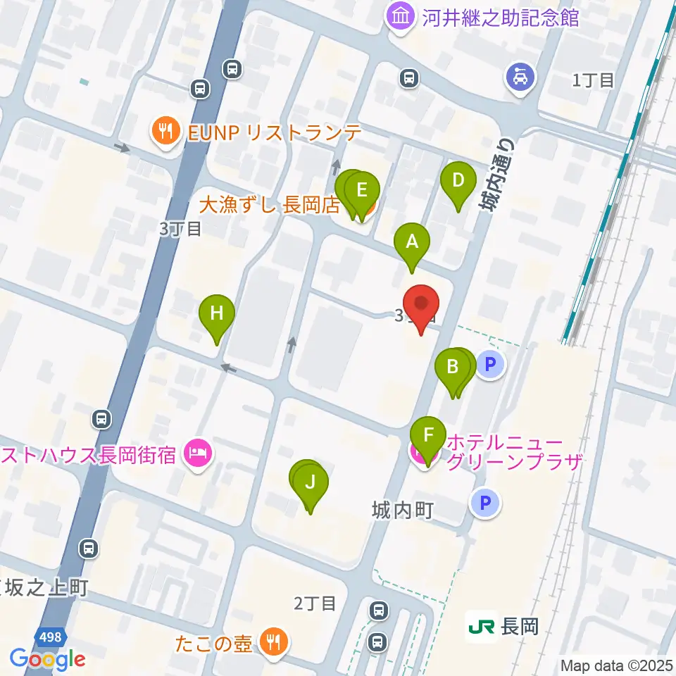 あぽろん長岡店周辺のファミレス・ファーストフード一覧地図