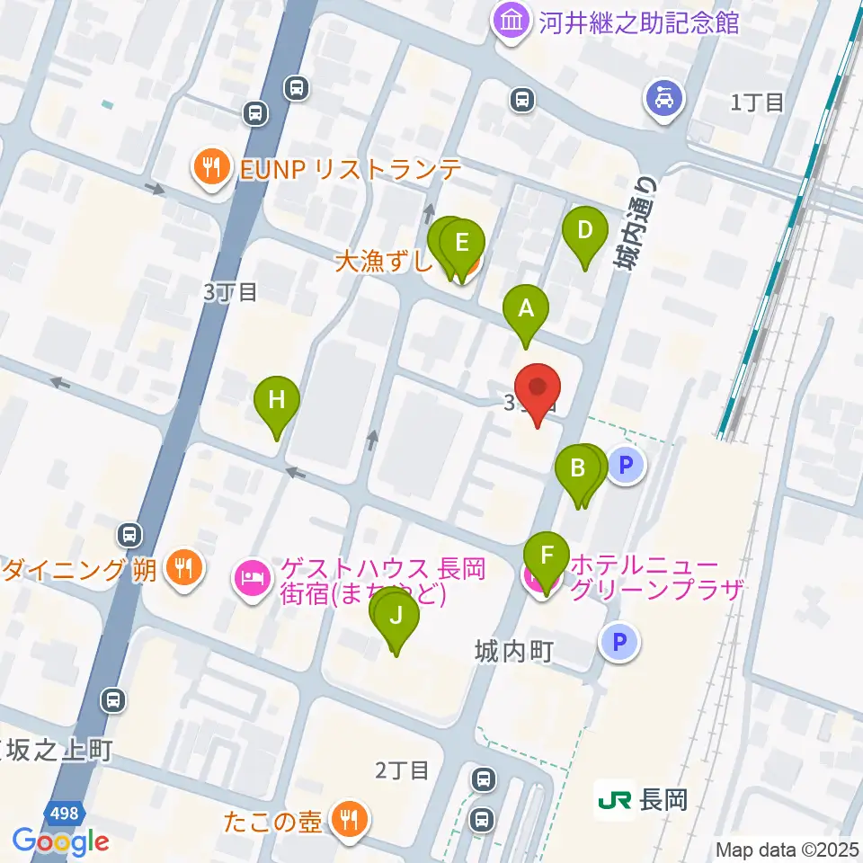 あぽろん長岡店周辺のファミレス・ファーストフード一覧地図
