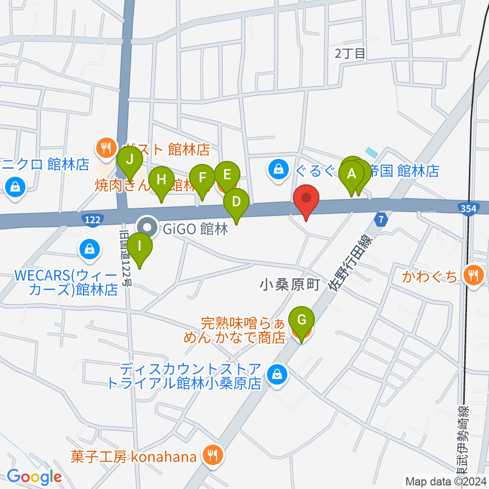 響き音楽院（響きホール）周辺のファミレス・ファーストフード一覧地図