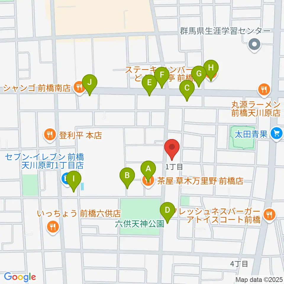 エコミック音楽教室周辺のファミレス・ファーストフード一覧地図