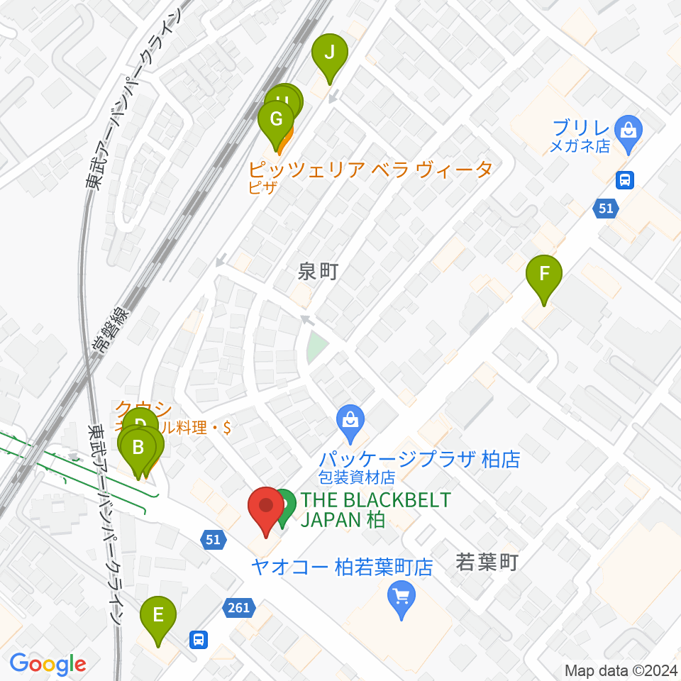 サウンドスタジオＭ 柏店周辺のファミレス・ファーストフード一覧地図