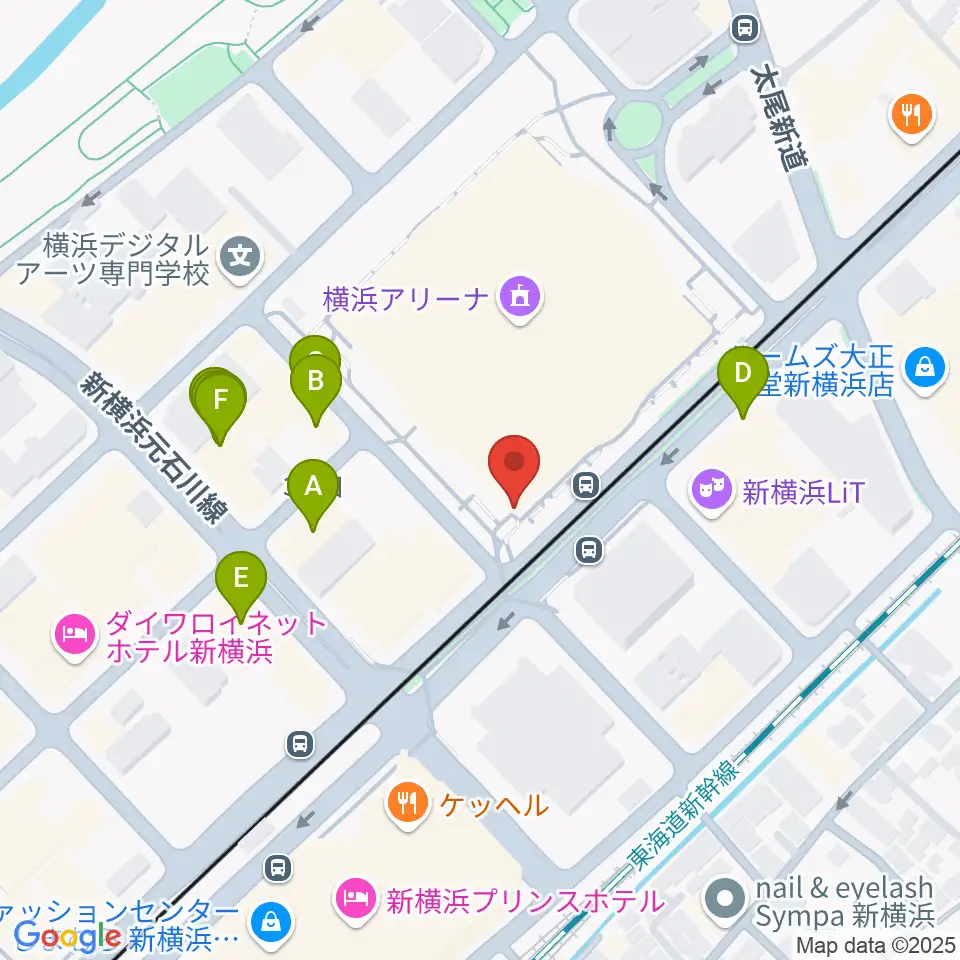 Mugic Piano Studio新横浜周辺のファミレス・ファーストフード一覧地図
