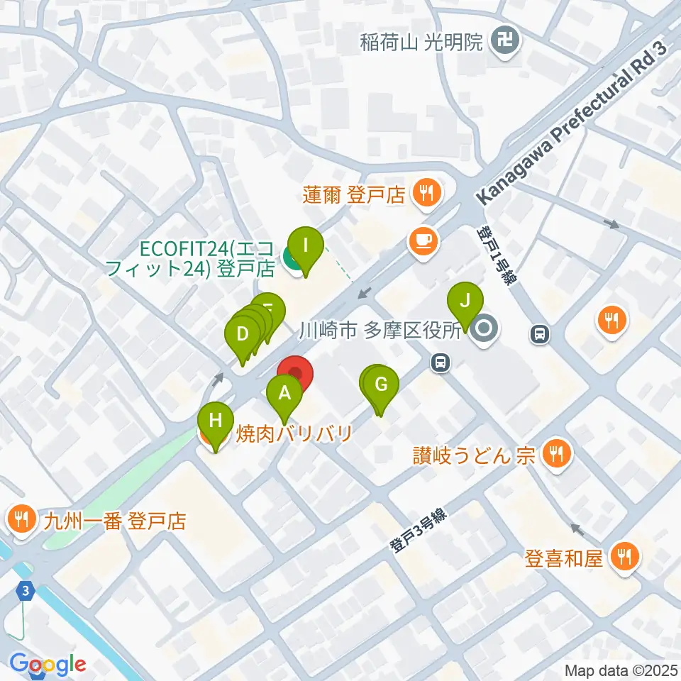 SOUND STUDIO OTA周辺のファミレス・ファーストフード一覧地図