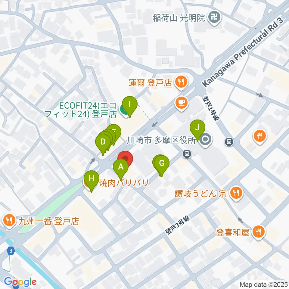 SOUND STUDIO OTA周辺のファミレス・ファーストフード一覧地図