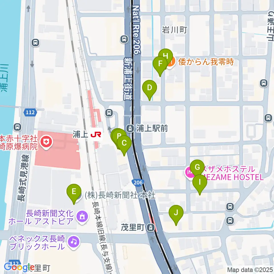 アノミュージックハウス周辺のファミレス・ファーストフード一覧地図