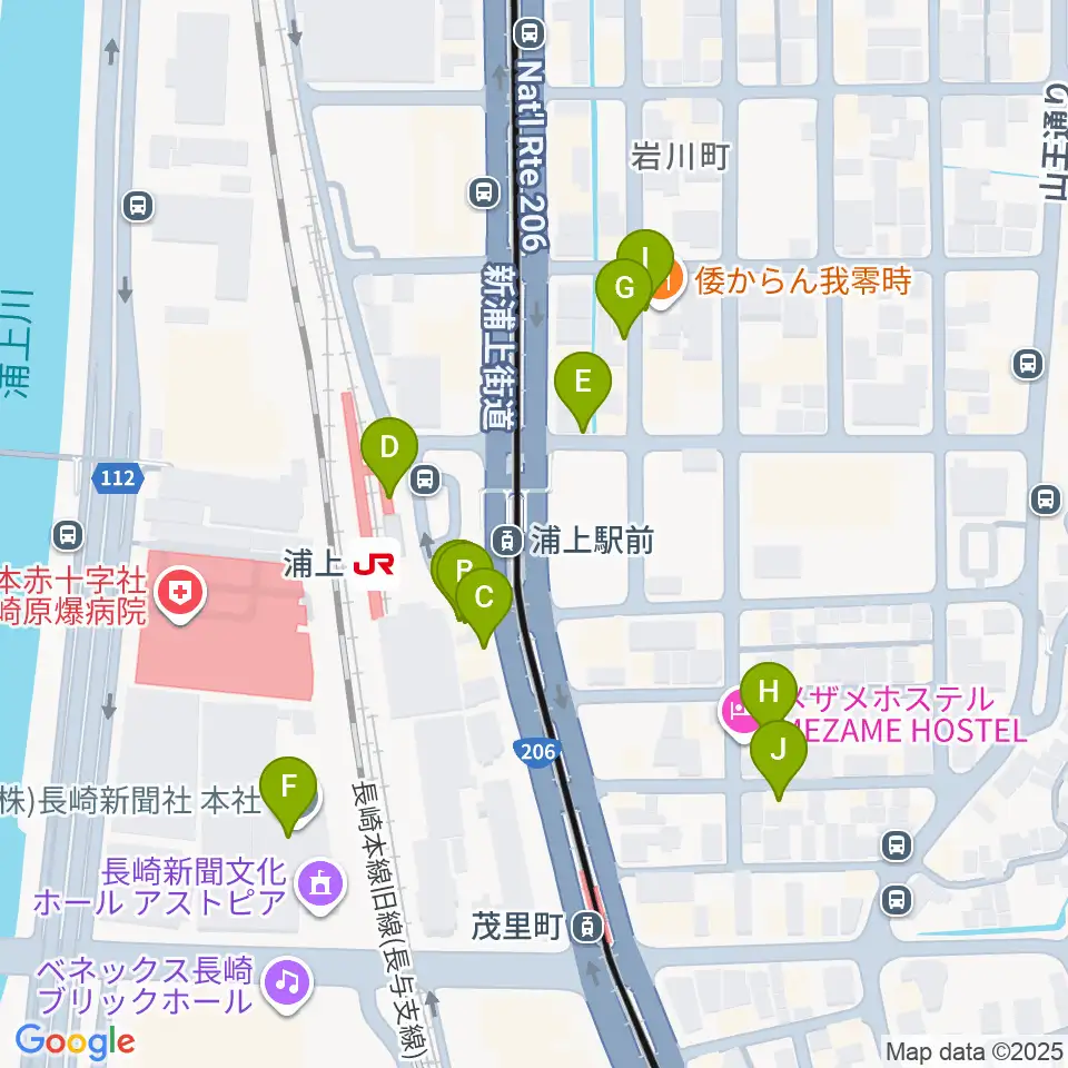 アノミュージックハウス周辺のファミレス・ファーストフード一覧地図
