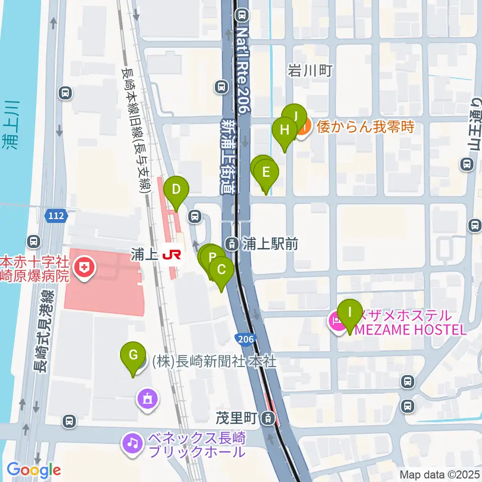 アノミュージックハウス周辺のファミレス・ファーストフード一覧地図