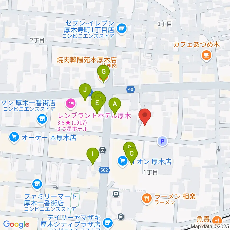 SEAL MUSIC SCHOOL周辺のファミレス・ファーストフード一覧地図