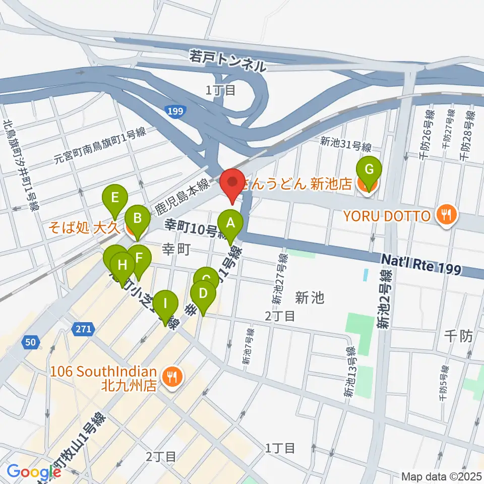 スタジオ アビーロード戸畑店周辺のファミレス・ファーストフード一覧地図