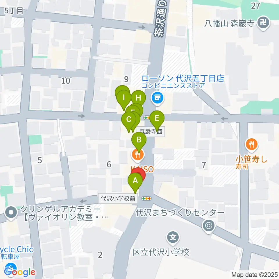 フォルテ楽器周辺のファミレス・ファーストフード一覧地図