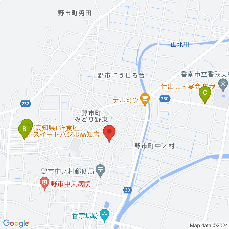 有限会社ネス（NESS）スタジオ周辺のファミレス・ファーストフード一覧地図