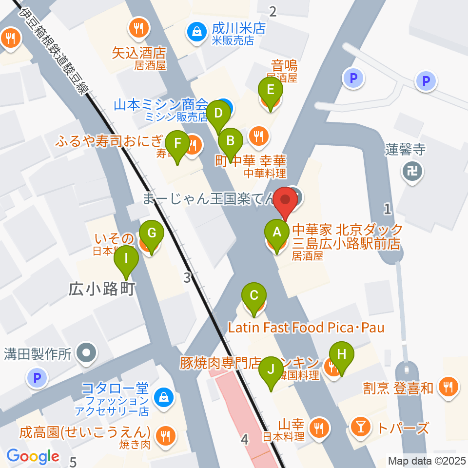 STUDIO O&K 三島店周辺のファミレス・ファーストフード一覧地図