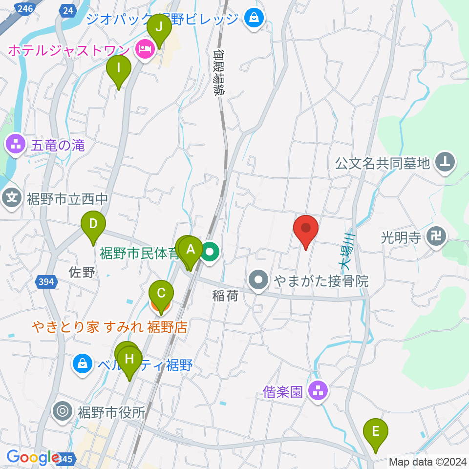 STUDIO O&K 裾野店周辺のファミレス・ファーストフード一覧地図