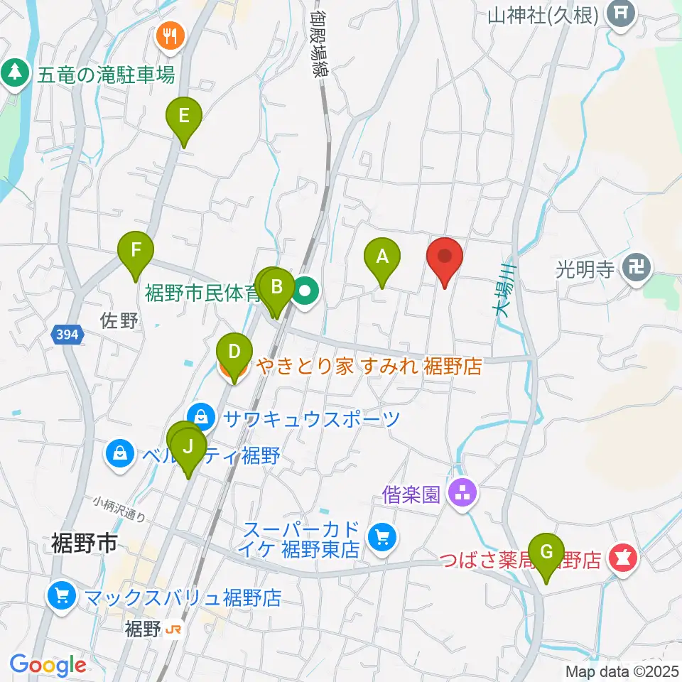 STUDIO O&K 裾野店周辺のファミレス・ファーストフード一覧地図