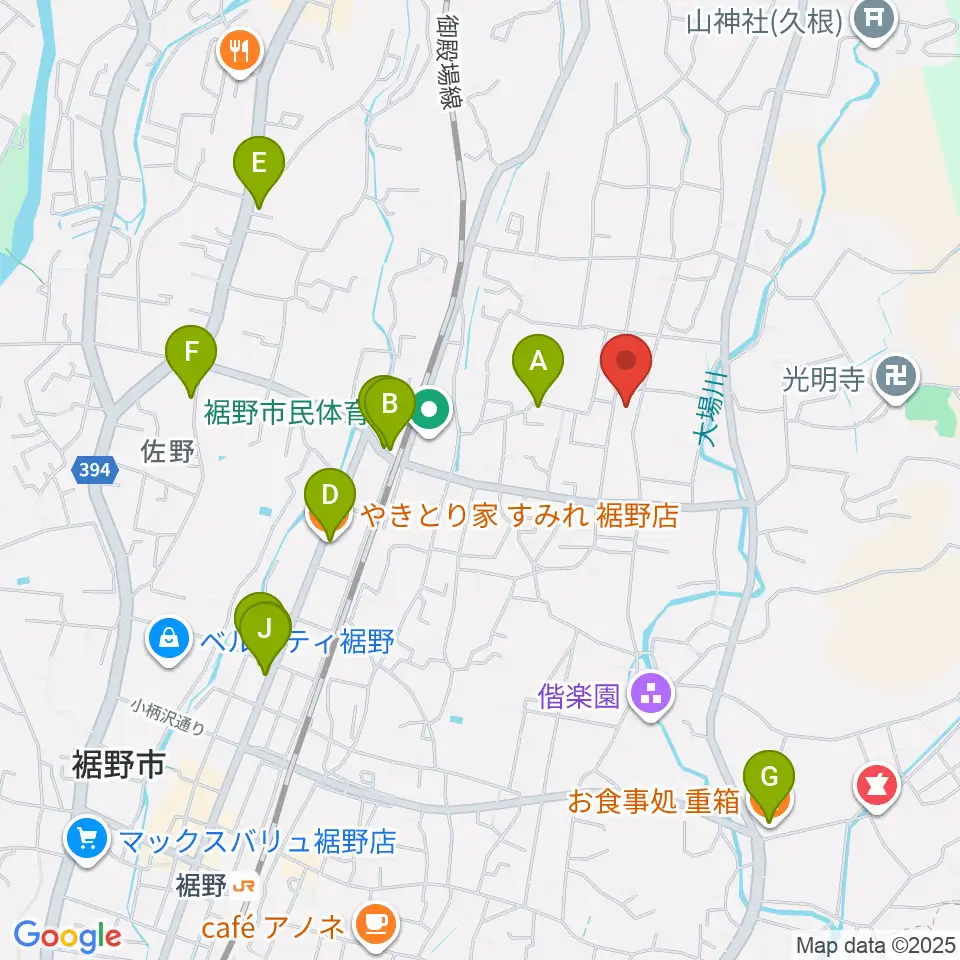 STUDIO O&K 裾野店周辺のファミレス・ファーストフード一覧地図