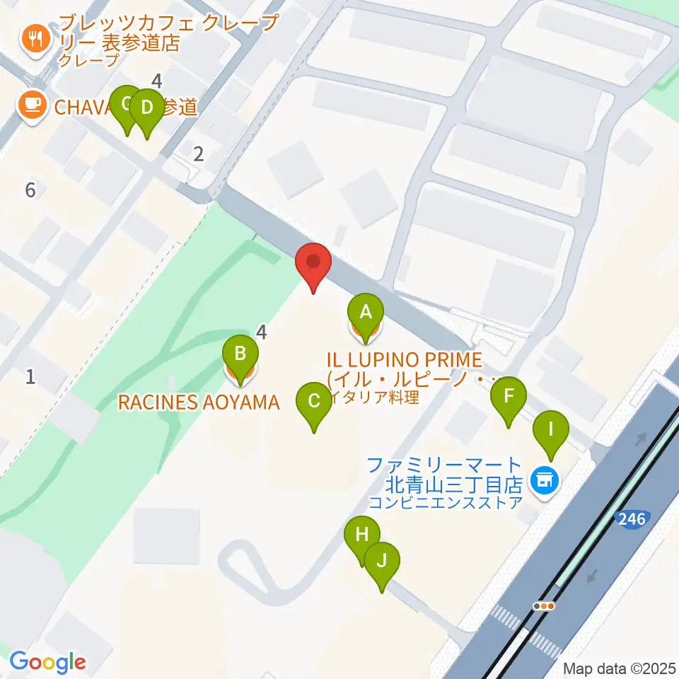 スタインウェイ&サンズ東京周辺のファミレス・ファーストフード一覧地図
