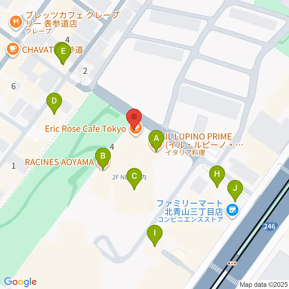 スタインウェイ＆サンズ東京周辺のファミレス・ファーストフード一覧地図
